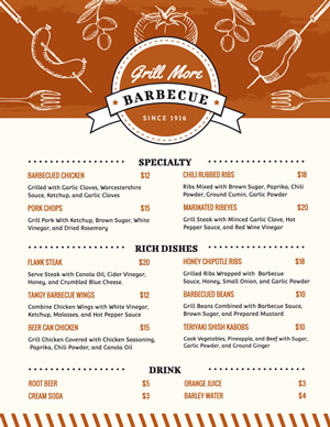 BBQ Menu design