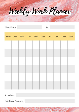 Weekly Schedule design