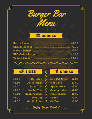 Burger Menu design