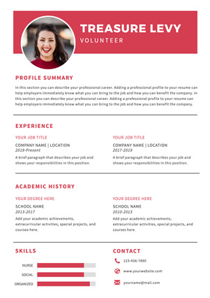 Volunteer Resume Resume Design