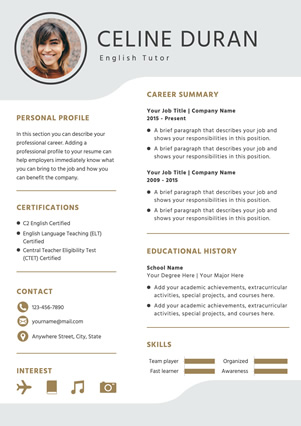 English Tutor Resume Resume Design