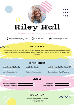 Artist Resume design